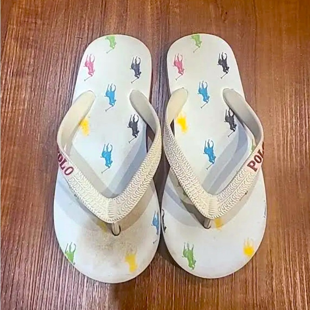 Ralph Lauren Polo Pink Girls Flip Flop Sandals 13